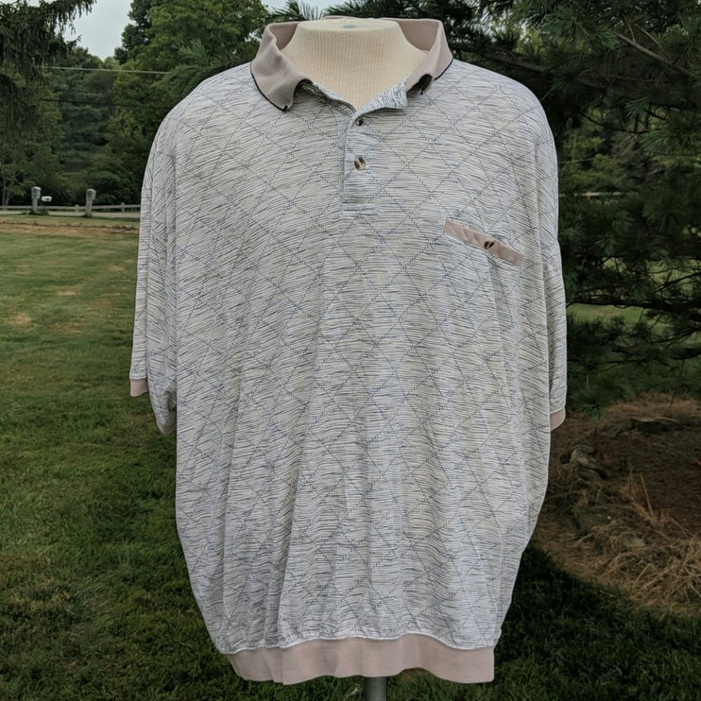 CANYON RIDGE Diamond-Patterned Polo Shirt Men 4XL